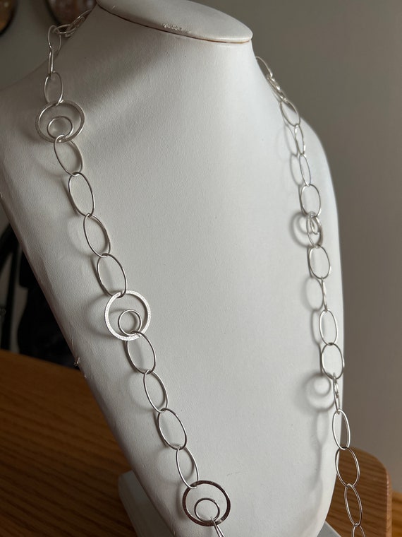 36" sterling silver open link chain - image 2