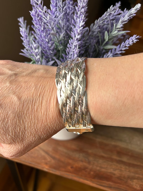 Sterling Silver Braided Herringbone bracelet (7")