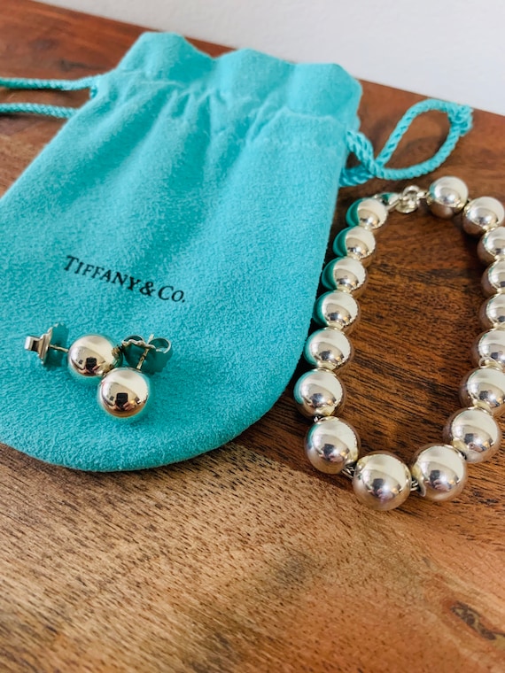 7" Tiffany & Co 925 Sterling Silver Beaded Bracele