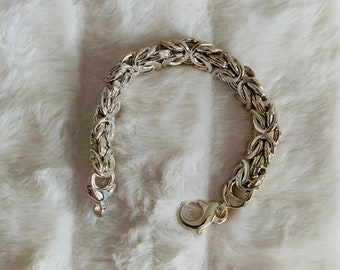 7" Sterling Silver Byzantine Bracelet