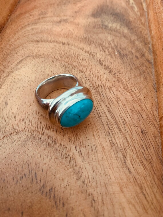 Sterling Silver Turquoise Ring - image 3