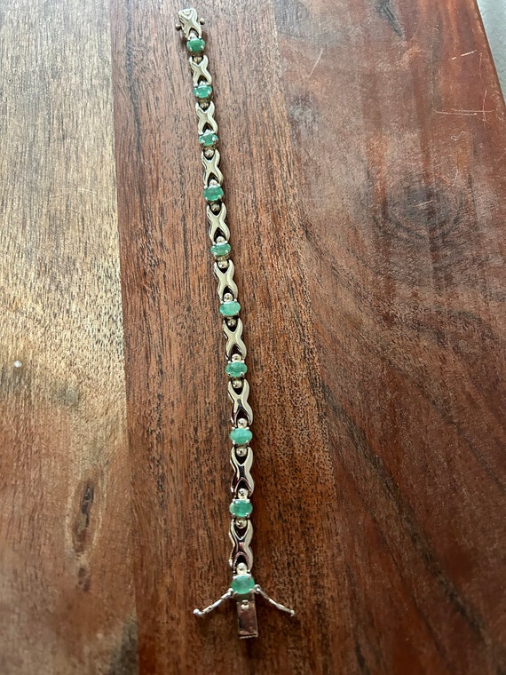 Sterling Silver & Emerald Bracelet