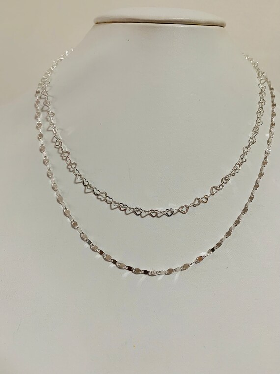 thumbnail image 2 of Women's Silver-Tone Double Layer Heart Pendant Necklace – 14" Cable Chain, Nickel-Free 2 of 5