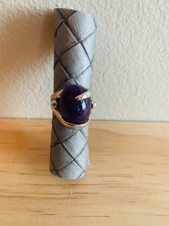 Amethyst Cabochon silver Ring - image 4