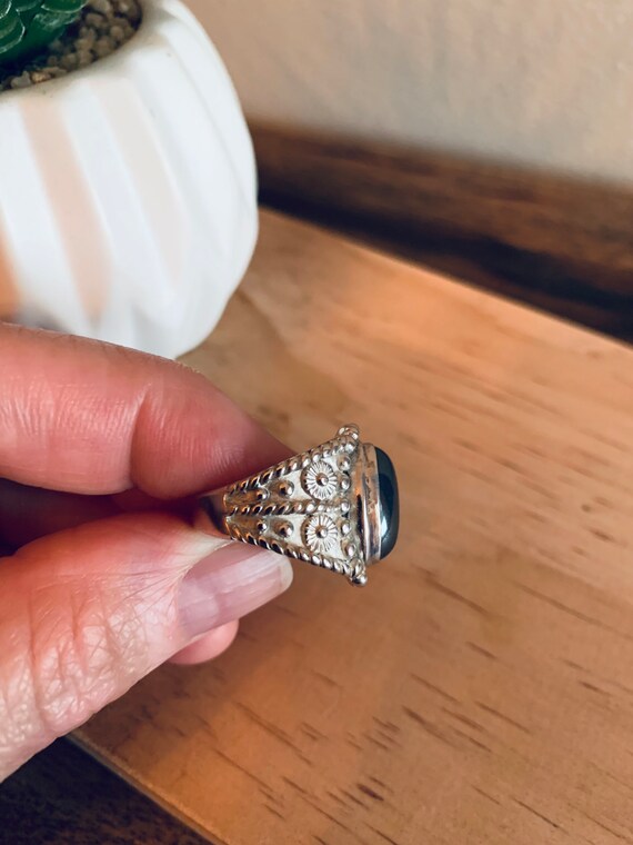 Hematite Cabochon Sterling Silver Ring - image 6