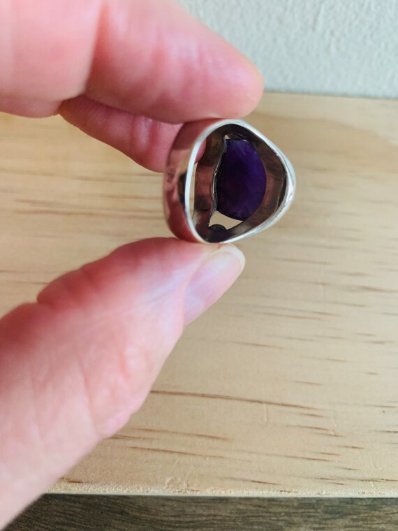 Amethyst Cabochon silver Ring - image 6