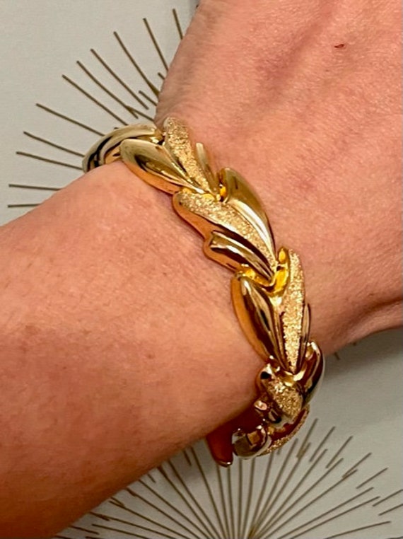 Puffed Gold Plated Bracelet - image 1