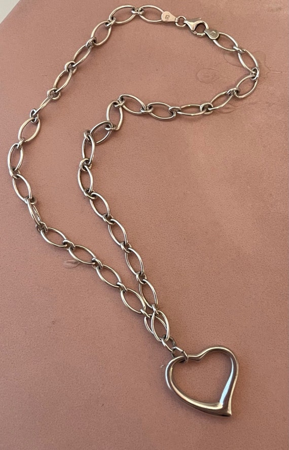 Sterling Silver Heart Pendant and 16" Link Chain - image 5