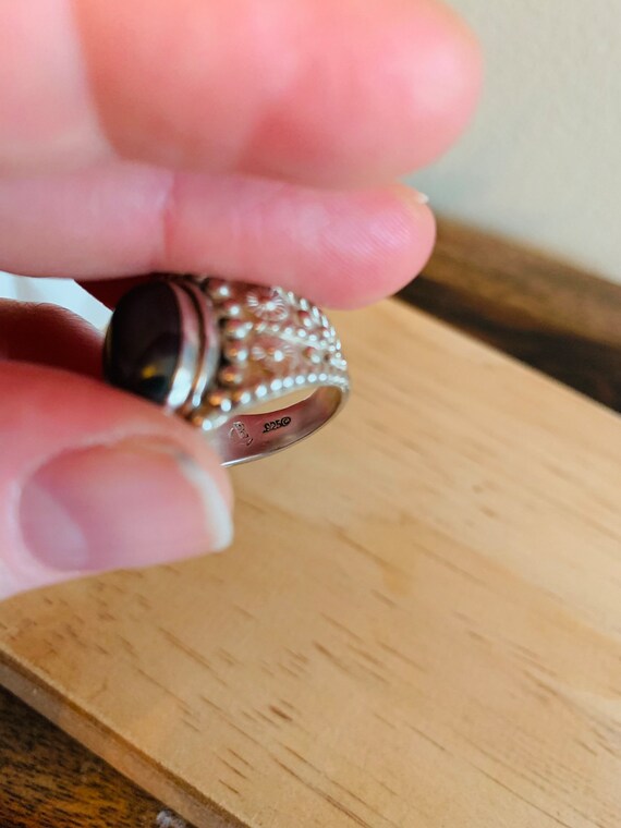 Hematite Cabochon Sterling Silver Ring - image 4