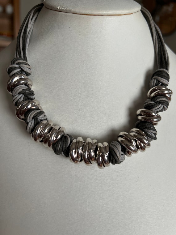 Sterling Silver and multi cord neck