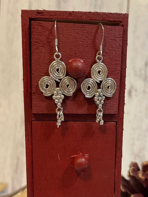 Infinity Sterling Silver Dangle Hanging Earrings - image 1