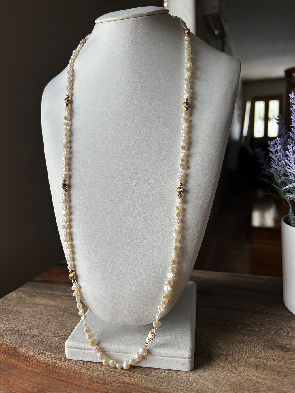TINGN Collana Con Perle D'acqua Dolce Placcata Oro 14k, Girocollo Donna E Ragazza, Regalo In Elegante Sacchetto