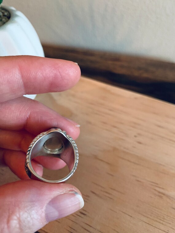 Hematite Cabochon Sterling Silver Ring - image 5