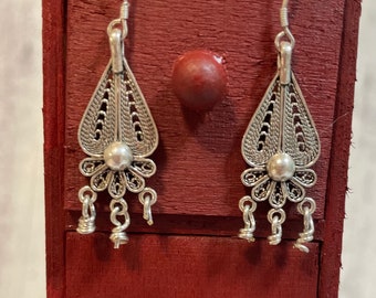 Boucles d’oreilles suspendues en argent sterling Agata