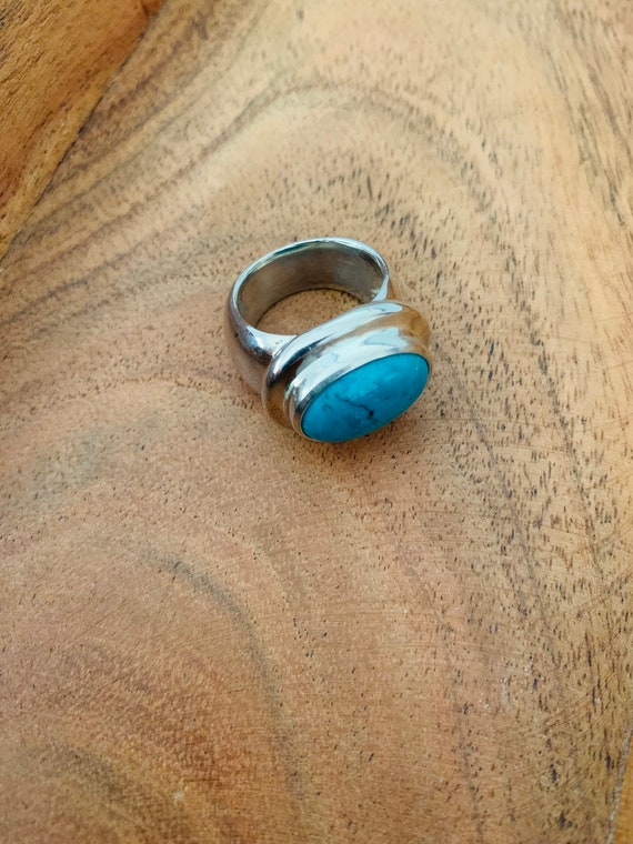 Sterling Silver Turquoise Ring - image 7