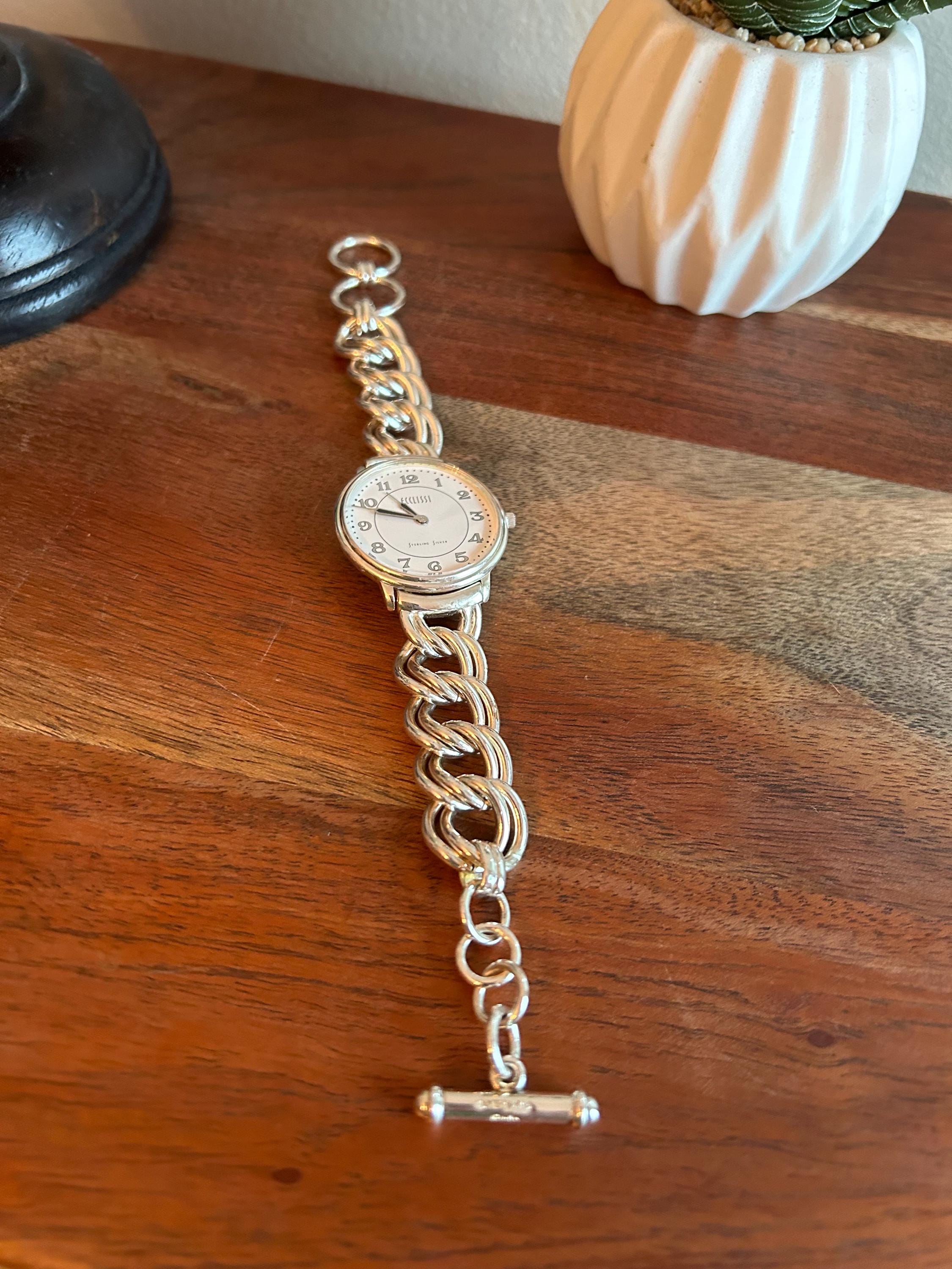 Ecclissi Silver Toggle Wrist Watch - Etsy display picture 1