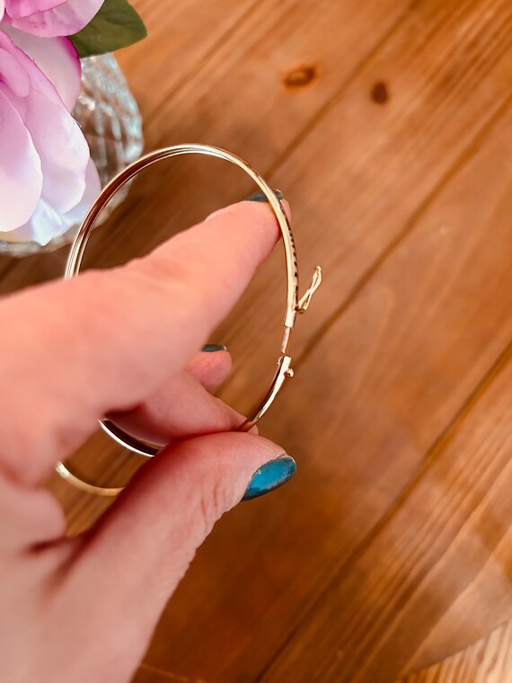 2 Sterling Silver - gold plated - stackable bangl… - image 2