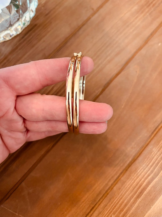 2 Sterling Silver - gold plated - stackable bangl… - image 7