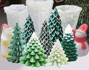 Christmas Pine Tree Aroma Candle Silicone Mold: DIY Xmas Cedar Gypsum Candle Home Decor