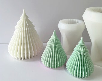 Origami Christmas Tree Candle Silicone Mold, Christmas  Aromatherapy Candle  Ornaments Mould ,DIY Handmade Plaster Soap mold