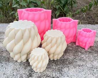 3D Twirl Regentropfen Form Silikon Kerze Seifenform, Sojawachs Rotierende Kugel Aromatherapie Schokoladenmousse Form