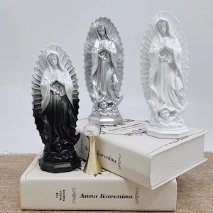 Molde de silicona para velas de estatua de la Virgen María grande de Homyl, molde de yeso de resina para figuritas de la Santísima Virgen María católica