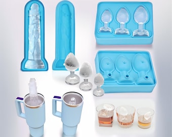 Molde para bebidas con compartimento para hielo para pene genital creativo de Spoof con tapa, máquina para hacer hielo para whisky, molde de silicona con autosellado para cubitos de hielo para pene