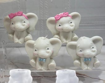Molde de silicona para vela aromática de elefante 3D: Vela de yeso de resina DIY para decorar el hogar