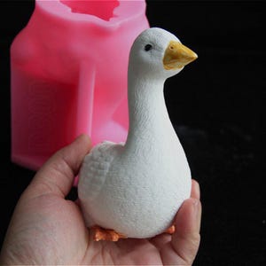 3D Large White Goose Aroma Plaster Ornament Silicone Mold DIY Duck Handmade Plaster Cement Home Decoration Mold