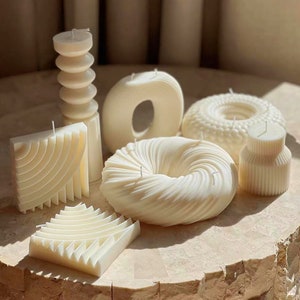 Molde de silicona para vela de Donut con forma de vela giratoria grande, molde de silicona para Chocolate con ondas giratorias geométricas