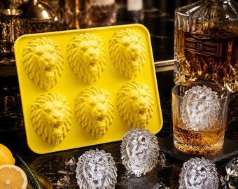 Lion Head Ice Cube Silicone Mold, Animal Ice Cocktail Whiskey Mould