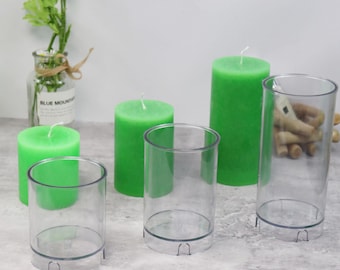 3D Flat Top Cylindrical Candle Acrylic Mold DIY Home Decor Candle Making Easy Demolding Plastic Mold