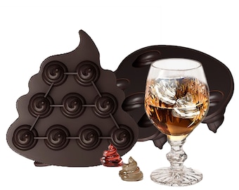 Spoof Poop Whiskey Ice Compartment Ice Cube Silicone Mold Poop Chocolate Candy Cookie Baking Mold