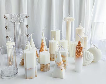 Roman Column Sawtooth Stripes Column Acrylic Candle Mold Diy Ice Flower Wax Soy Wax Home Decorative Making Supplies Crafts Gift