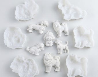 Dog Lovers Animal Pendant Resin Mold,3D Puppy Pet Keychain Plaster Mold