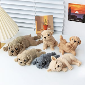 Golden Retriever Dog Candle Silicone Mold 3D Teddy Dog Puppy Handmade Aromatherapy Plaster Ornaments Mold