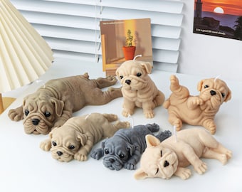 Golden Retriever Dog Candle Silicone Mold 3D Teddy Dog Puppy Handmade Aromatherapy Plaster Ornaments Mold