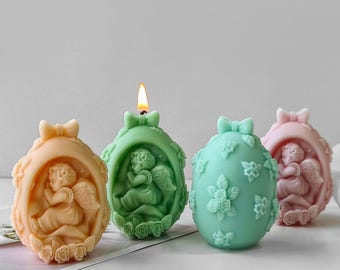 Angel Baby Egg Easter Aroma Candle Mold diy eggshell baby chocolate cake decoration baking mold