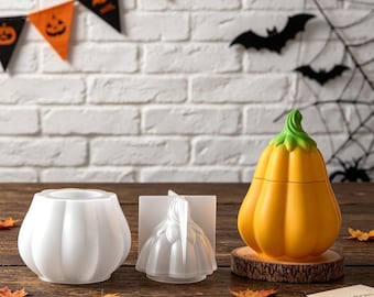 3D Halloween pompoenpot mal van hars, herfst opbergpot of kaarsenhouder mal