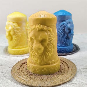 Lion Head Cylinder Candle Silicone Mold DIY Animal Aroma Candle Home Plaster Decoration Mold