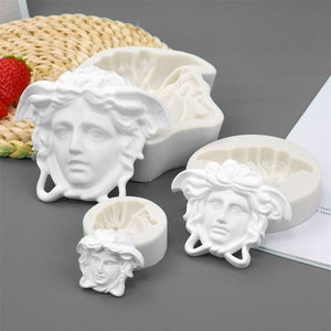 Greek Mythology Medusa Cake Decorate Fondant Mold,  Diy Face Statue Chocolate Fondant Mould,Portrait Sculpture Gypsum Mold