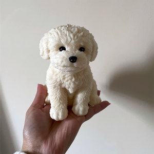 Lindos cachorros de peluche molde de silicona de vela, molde de decoración de yeso de perro de peluche, puppy dog lover home craft