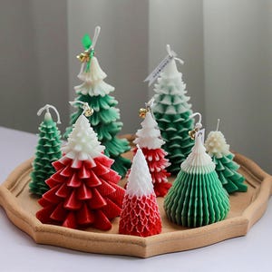 Christmas Tree Pine Tree Aroma Candle Silicone Mold DIY Christmas Decoration Plaster Resin Candle Making Supplies