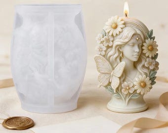 Butterfly Fairy Aroma Candle Silicone Mold: DIY Goddess Statue Plaster Casting Decorative Ornament