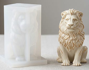 3D Lion-siliconenmal voor het maken van kaarsen, realistische Lion King gips epoxy ambachtelijke mal
