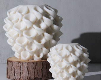 Unique Geometric Swirl Ball Candle Silicone Mold, Spiral Ball Plaster Home Decoration Mold, Petunia handmade Soap Mold
