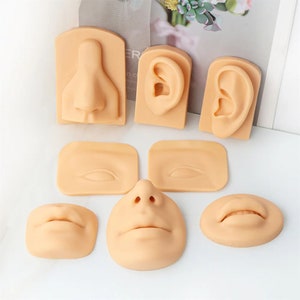 Simulation of the five senses silicone tattoo piercing jewellery practice tools ear soft nose organ display props human teaching model
