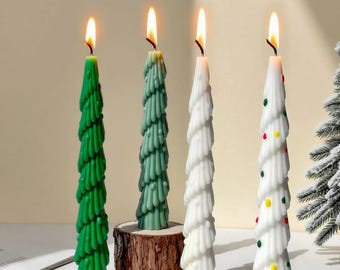 ロングポールクリスマスツリーキャンドルシリコンモールド：DIYクリスマスキャンドル石膏デコレーション屋内