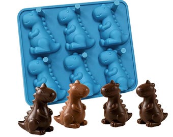 Siliconen bakvorm voor chocoladekoekjes met dinosaurusmotief, bakvorm voor het decoreren van snoep met dinosaurussen