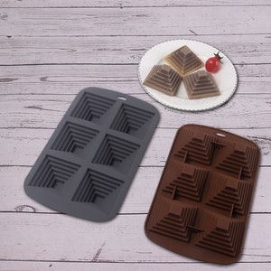 6 cavidades pirámide Chocolate pastel hornear moldes de silicona Diy pirámide Aroma vela yeso ornamento molde